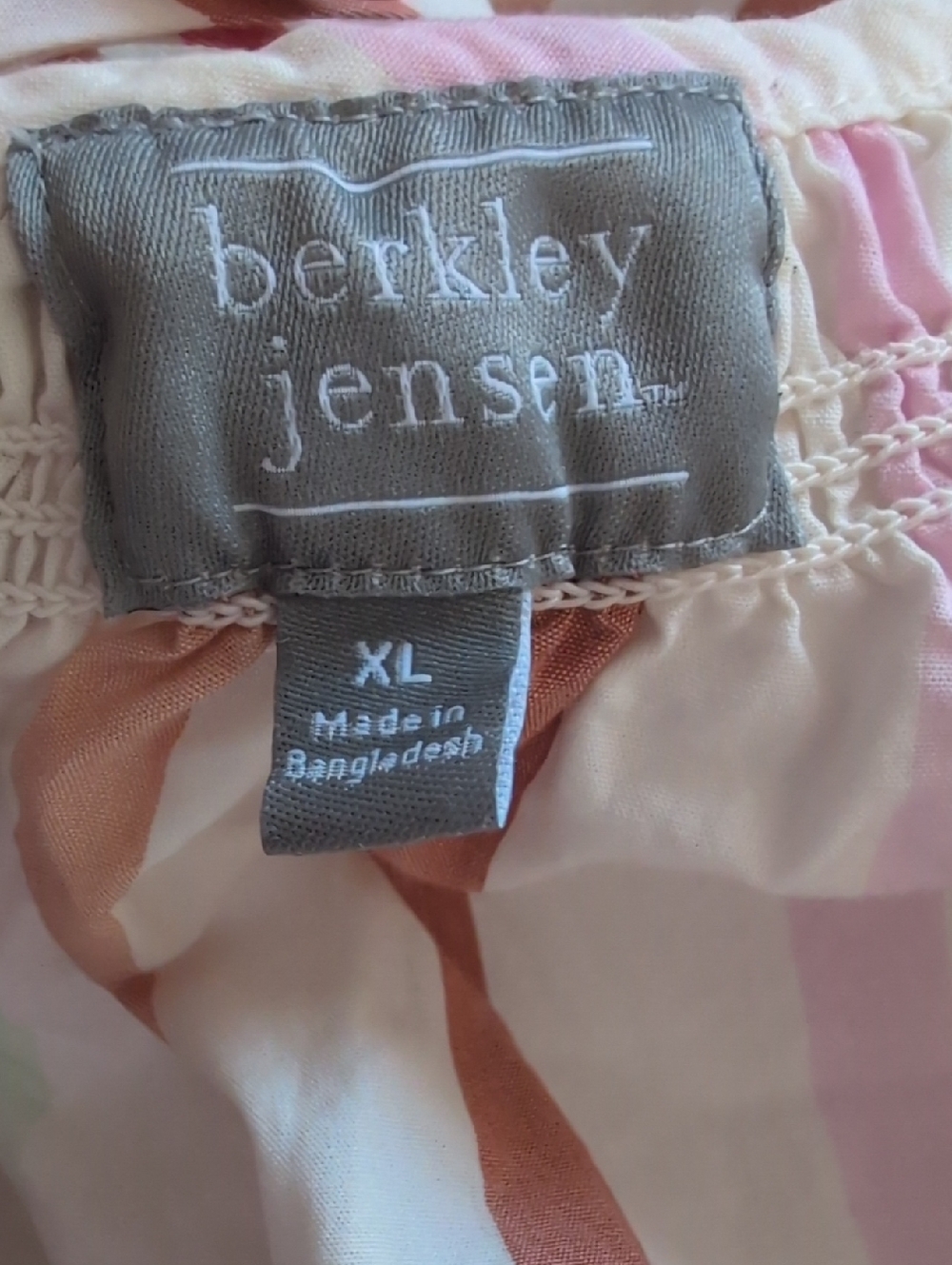 Berkley Jensen Striped White Cotton Spring Summer Top - XL - Picture 4 of 7